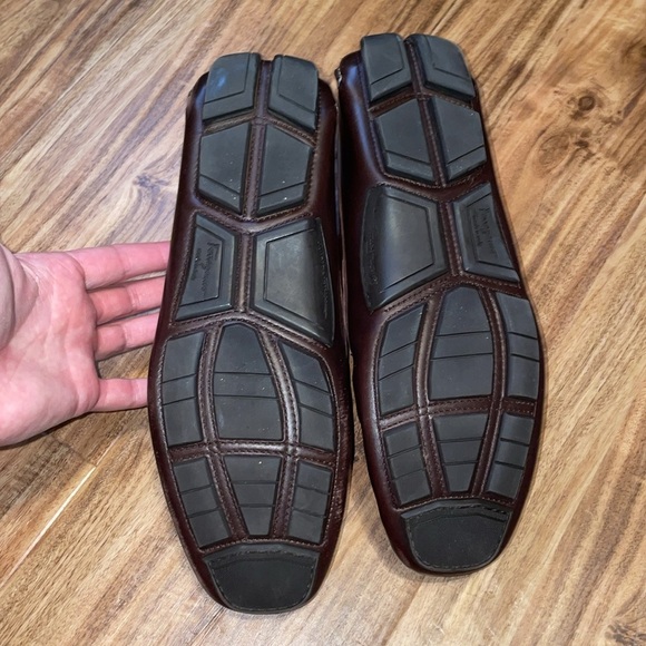 Ferragamo Men's loafers 8.5 EE Parigi driver driving brown leather slip on - Picture 9 of 13